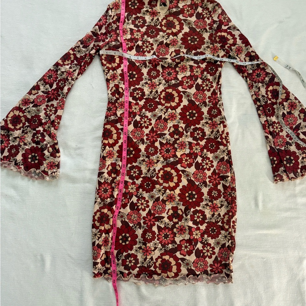 Red floral dress - Picture 3 of 5